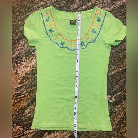 Adam Organic Cotton Egyptian style women’s size small shirt lime color shirt - Picture 13 of 16